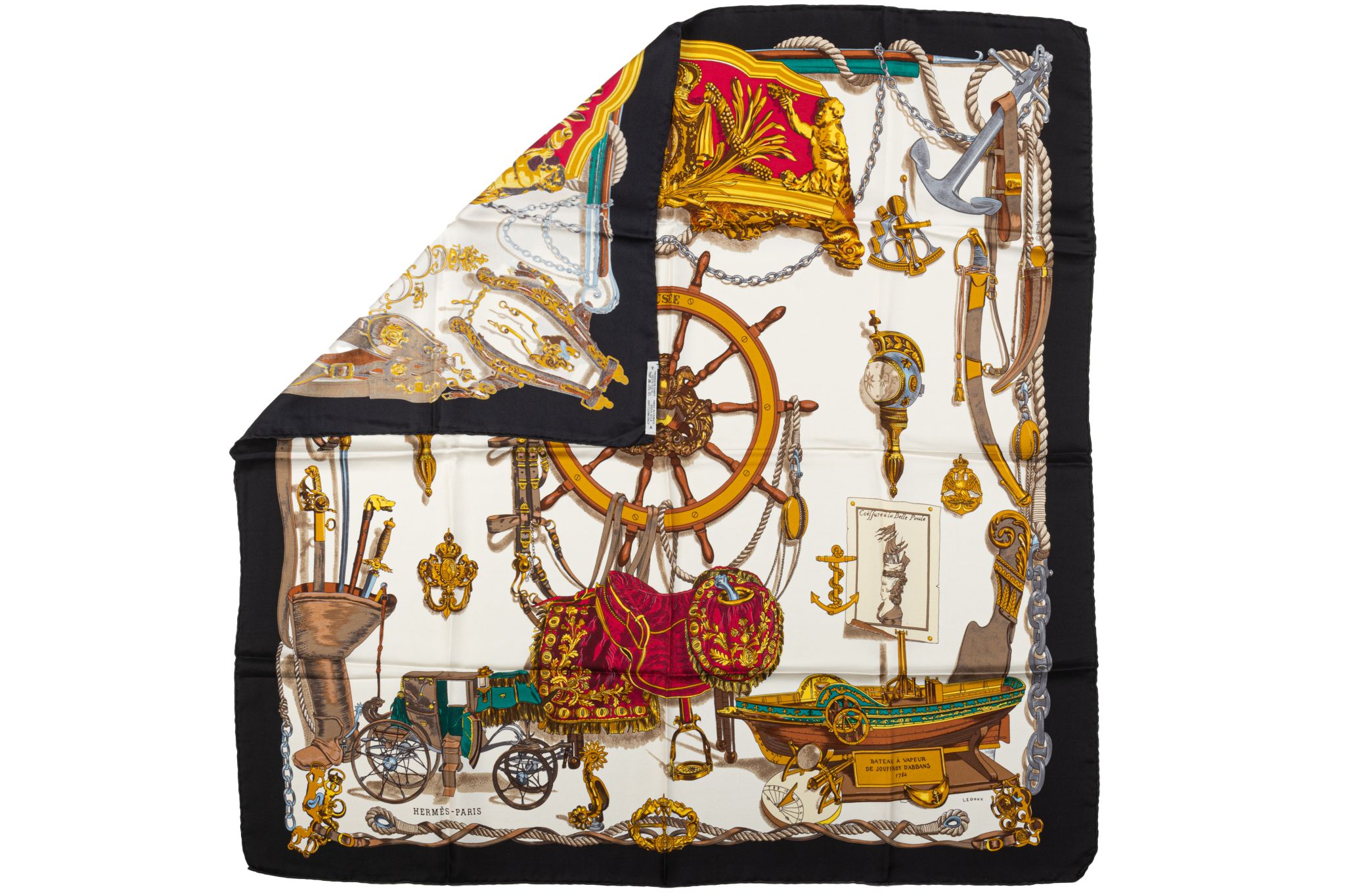 Hermes Bateau A Vapeur Silk Scarf 2 Hermes Bateau A Vapeur Silk Scarf