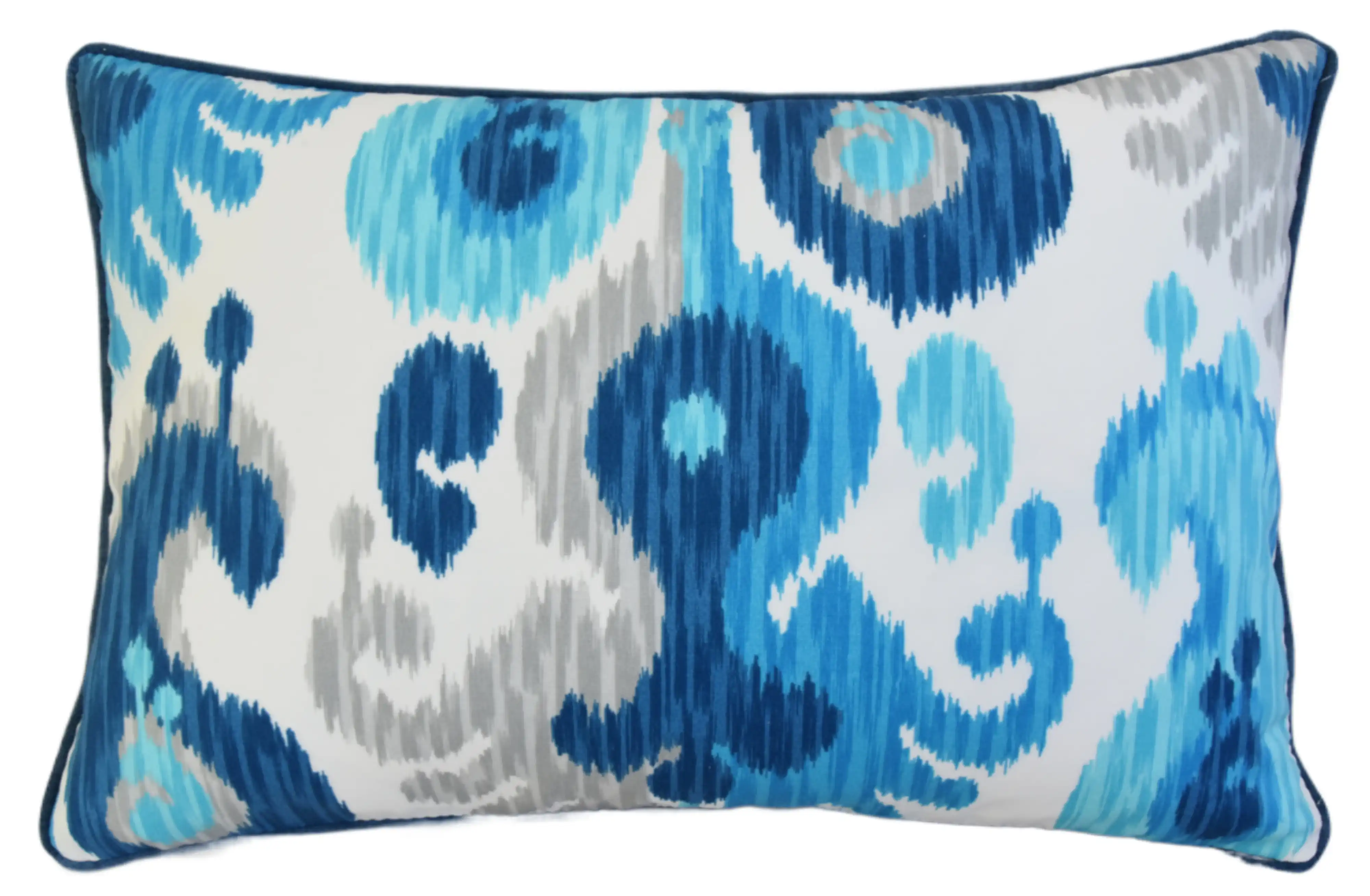 Blue, White & Gray Ikat Pillow 2 Blue, White & Gray Ikat Pillow