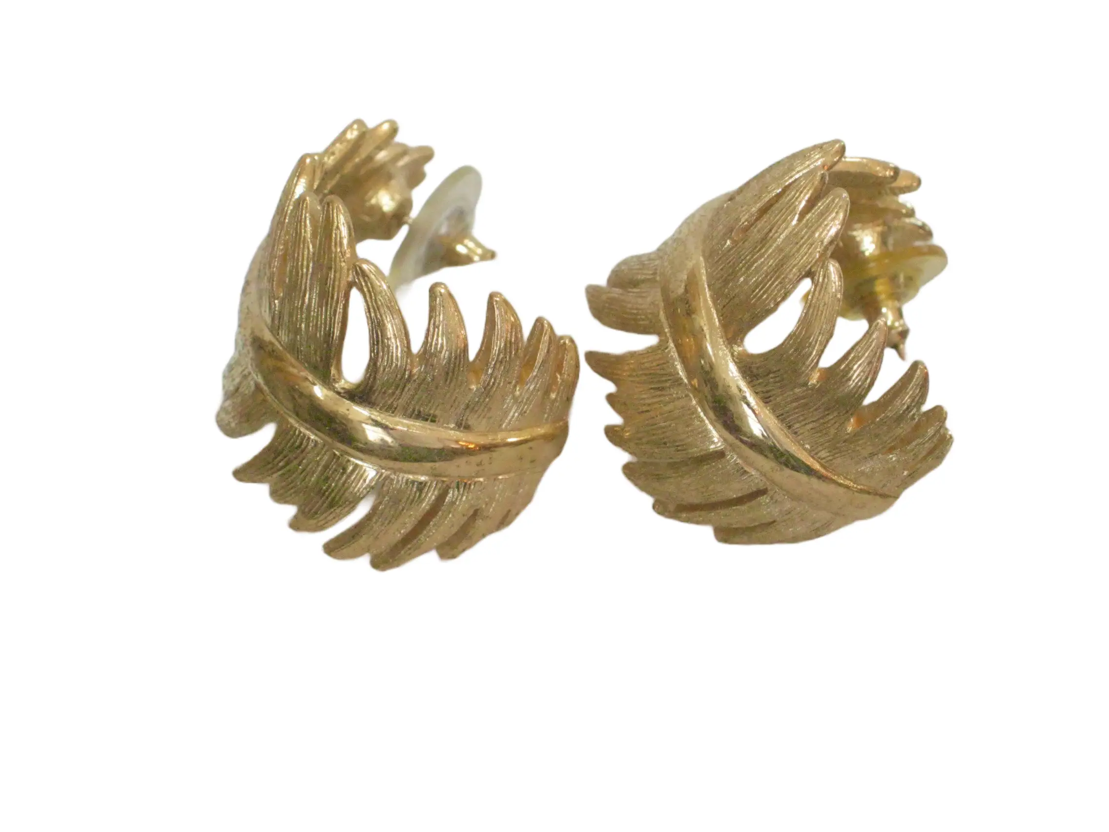 Givenchy Gold Carved LeafEarrings 1 Givenchy Gold Carved LeafEarrings