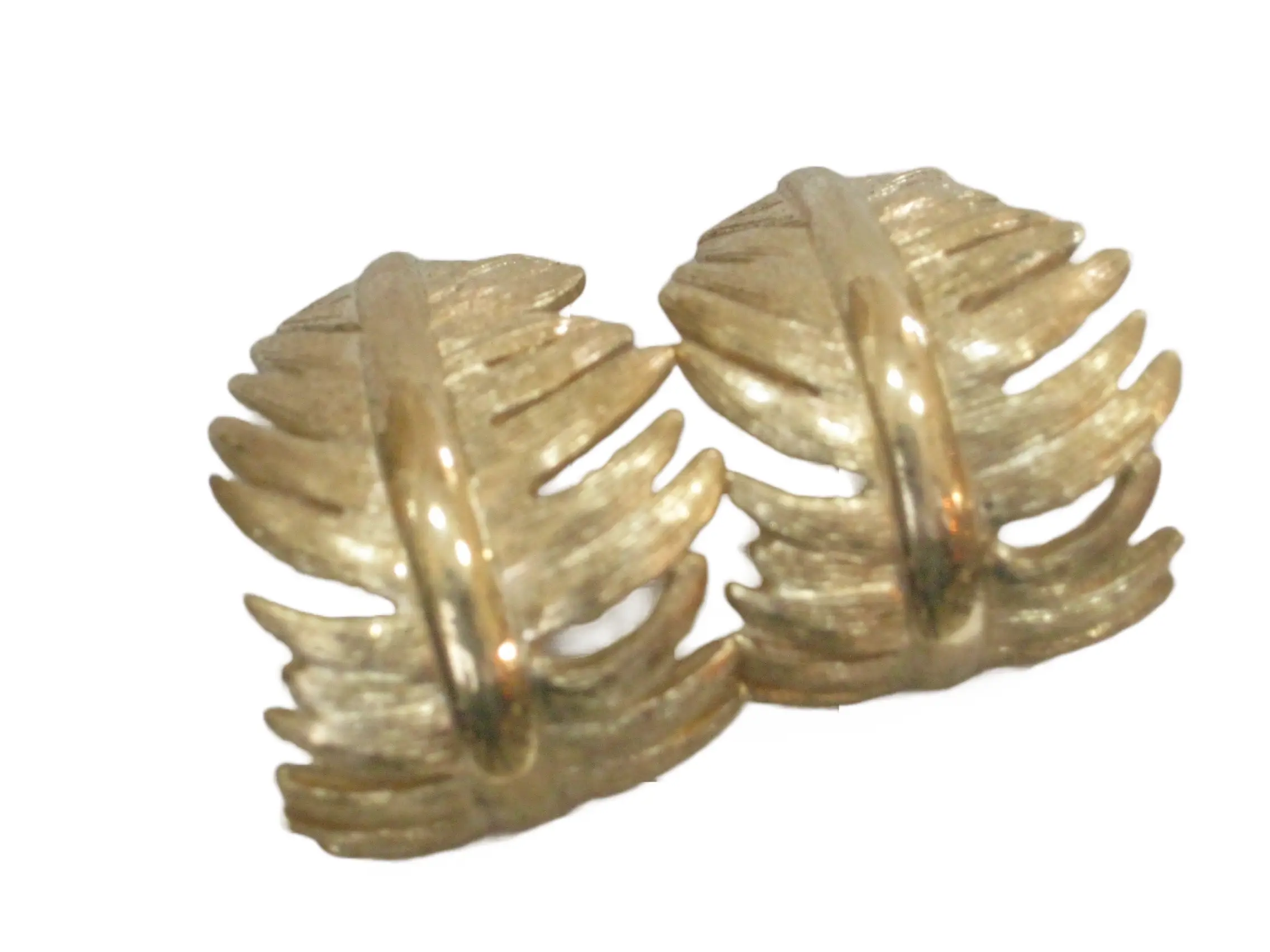 Givenchy Gold Carved LeafEarrings 2 Givenchy Gold Carved LeafEarrings