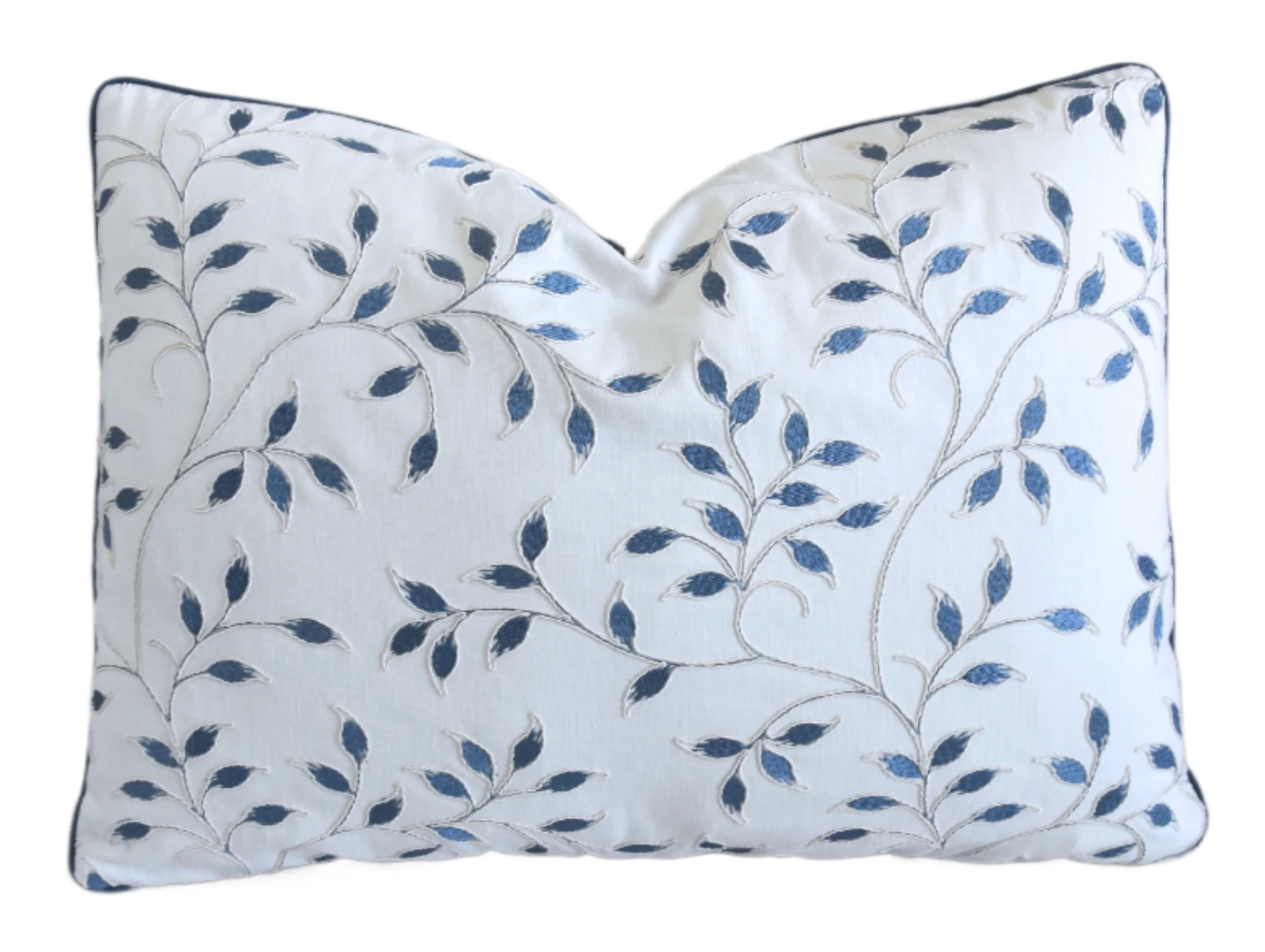 Page Turner Embroidered Blue Leaf Pillow 5 Page Turner Embroidered Blue Leaf Pillow