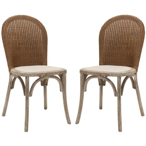 S/2 Beau Side Chairs, Beige Linen 1 S/2 Beau Side Chairs, Beige Linen