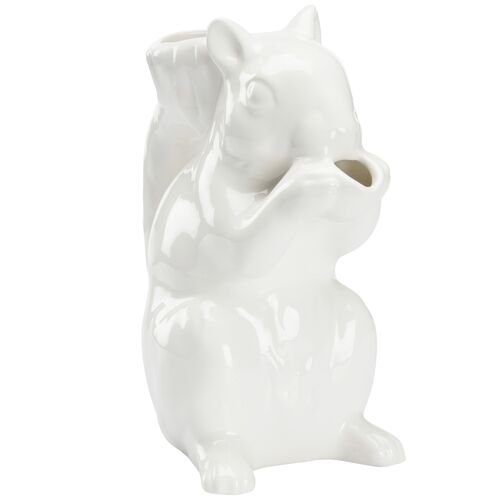 Squirrel Ceramic Pitcher, White 1 Squirrel Ceramic Pitcher, White