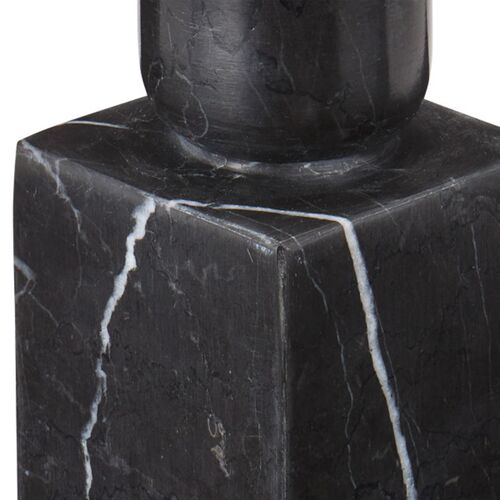 S/2 Lithos Marble Candle Holders, Black 2 S/2 Lithos Marble Candle Holders, Black