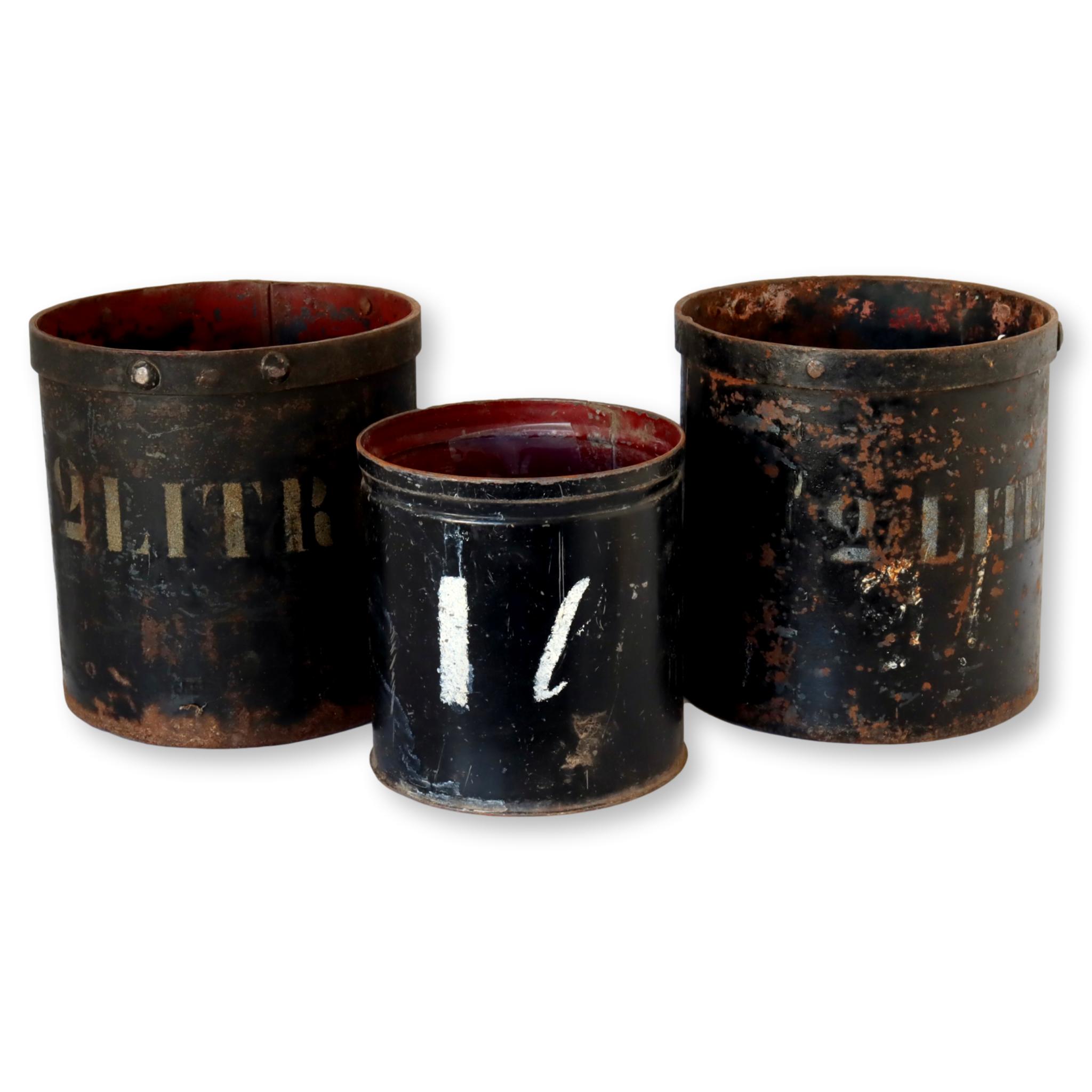 Vintage French Paint Cans, s/3 1 Vintage French Paint Cans, s/3
