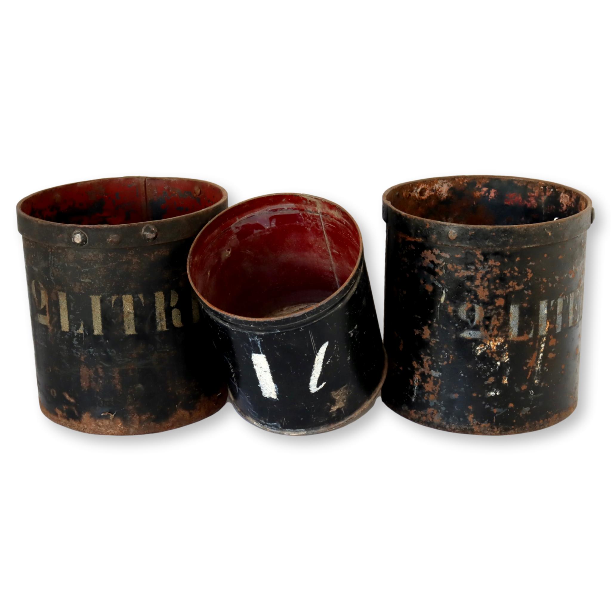 Vintage French Paint Cans, s/3 3 Vintage French Paint Cans, s/3