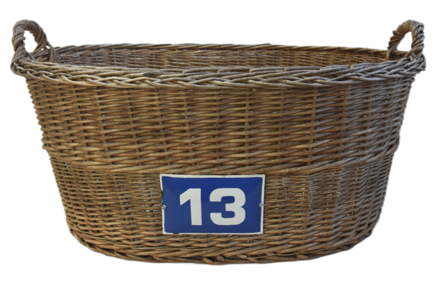 French Wicker Basket w/ Number Plate 1 French Wicker Basket w/ Number Plate