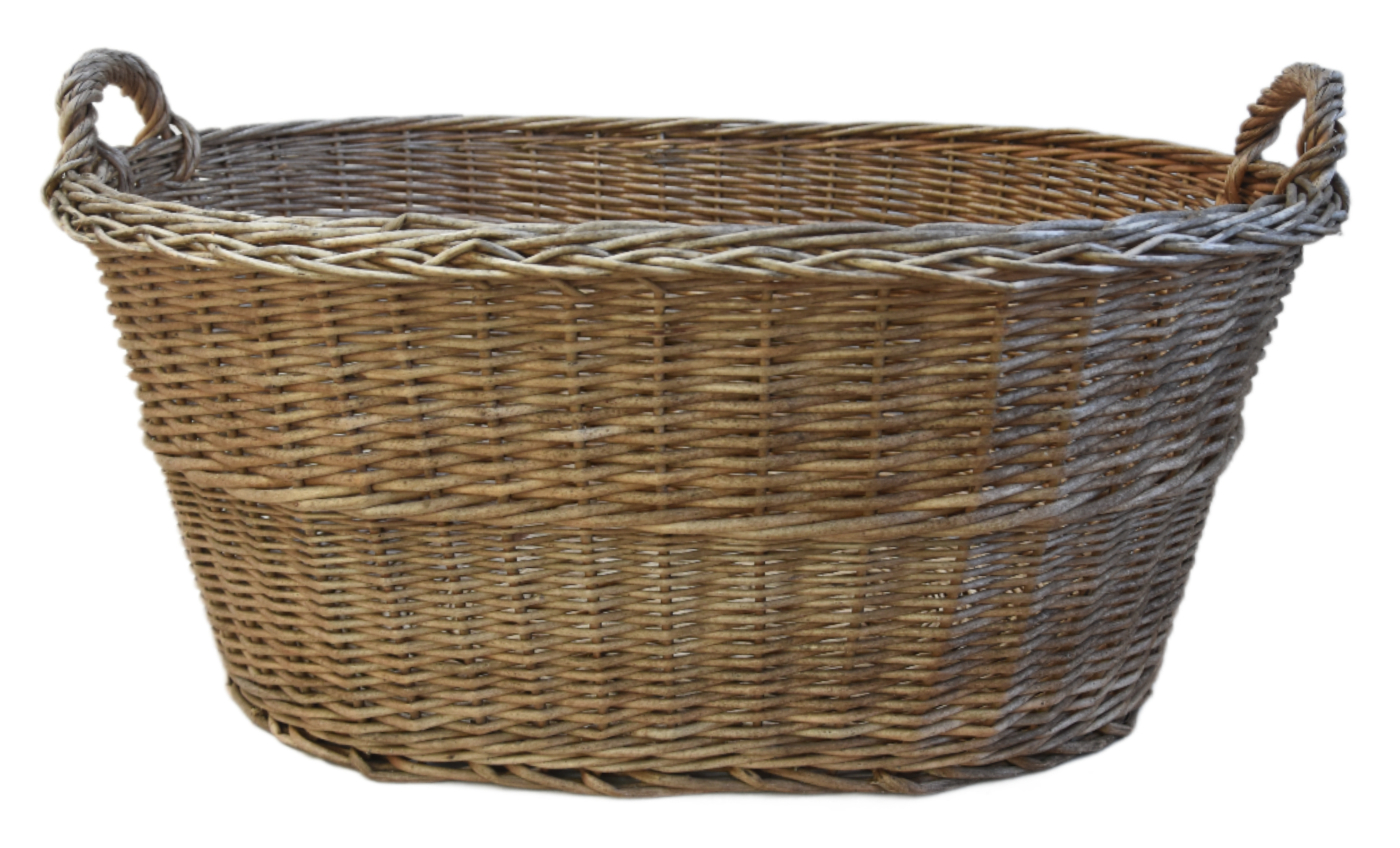 French Wicker Basket w/ Number Plate 4 French Wicker Basket w/ Number Plate