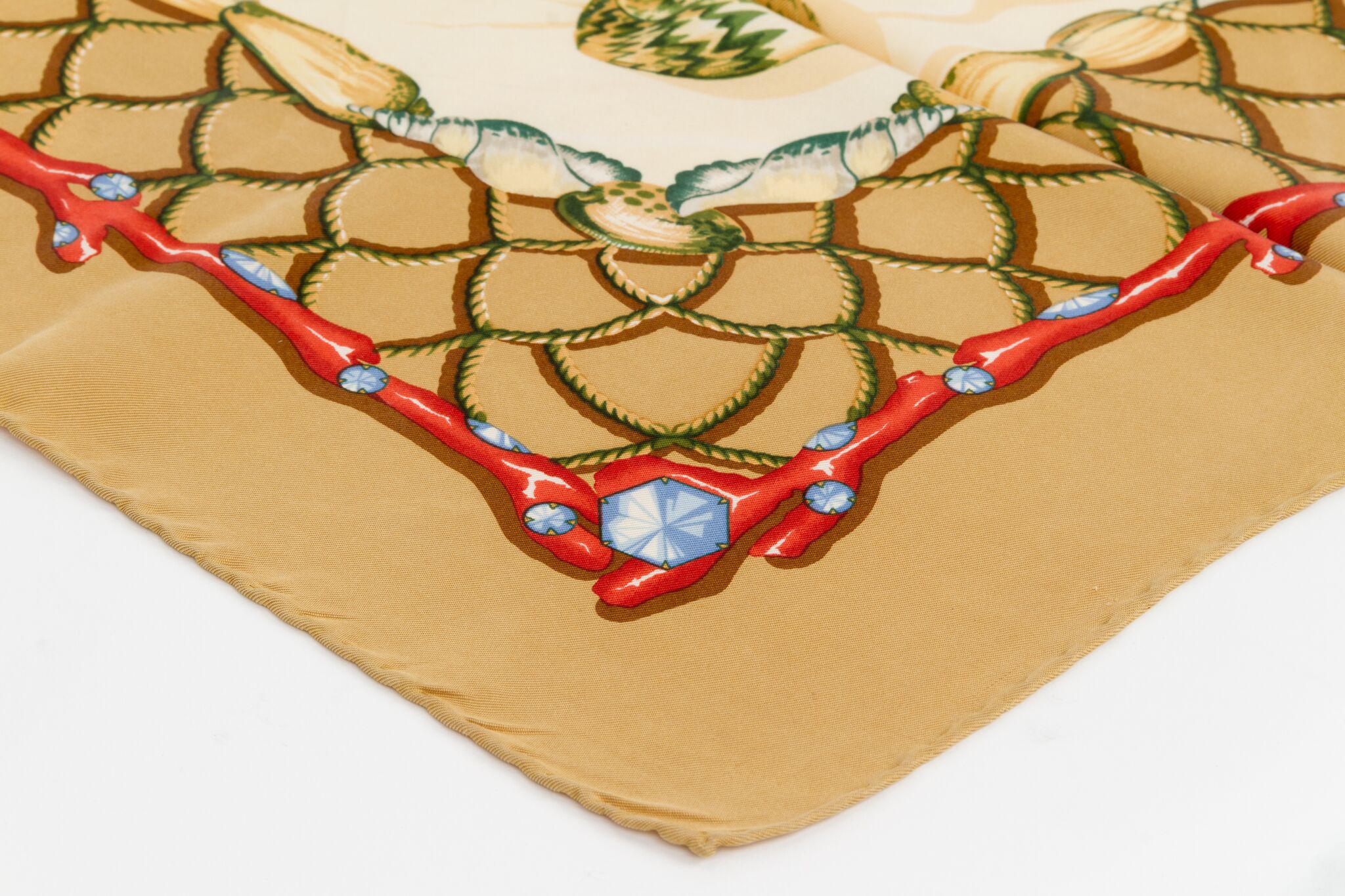 Mila Schon Caramel Shells Silk Scarf 3 Mila Schon Caramel Shells Silk Scarf