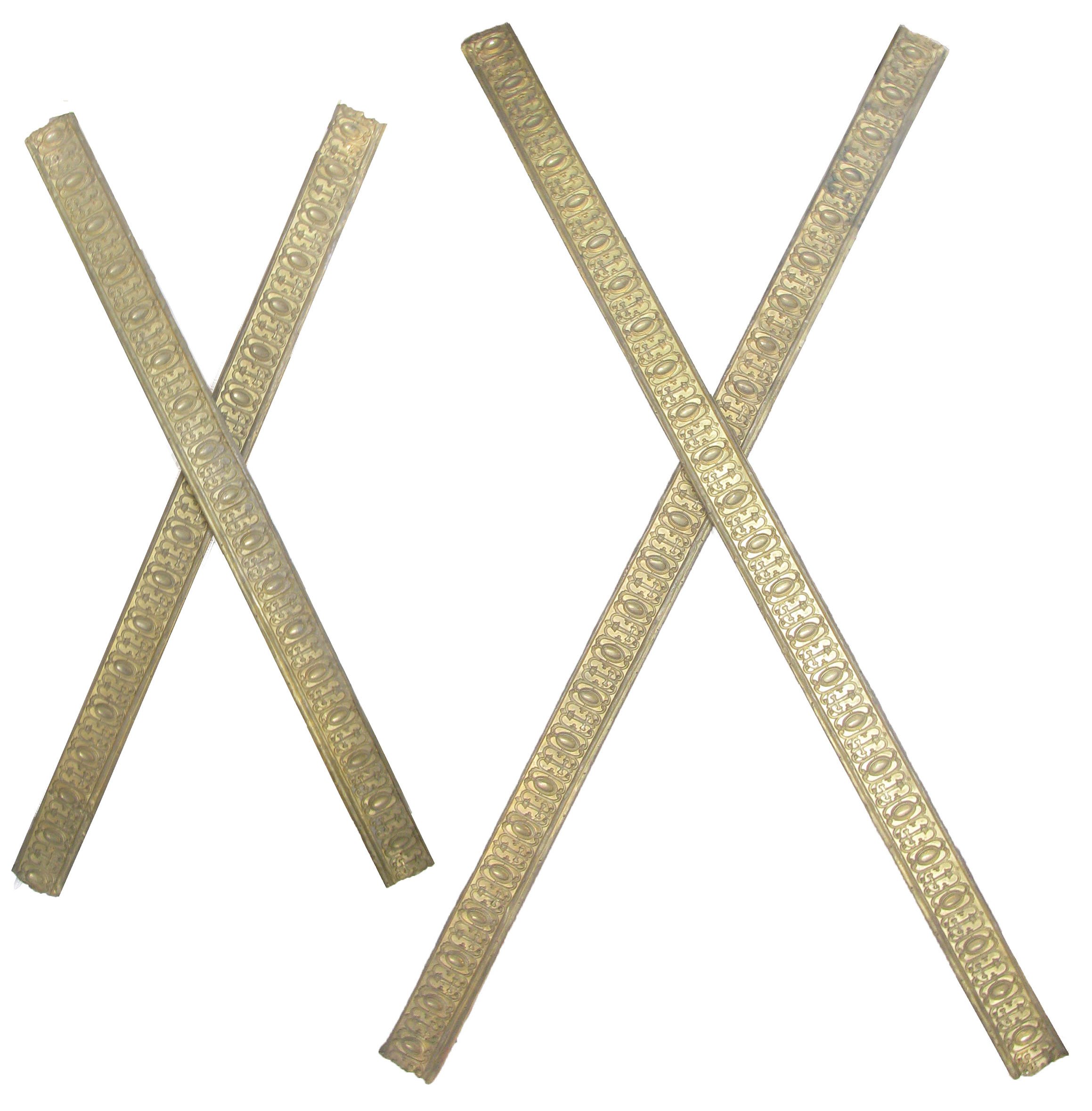 Antique French Gilt Metal Mouldings, S/4