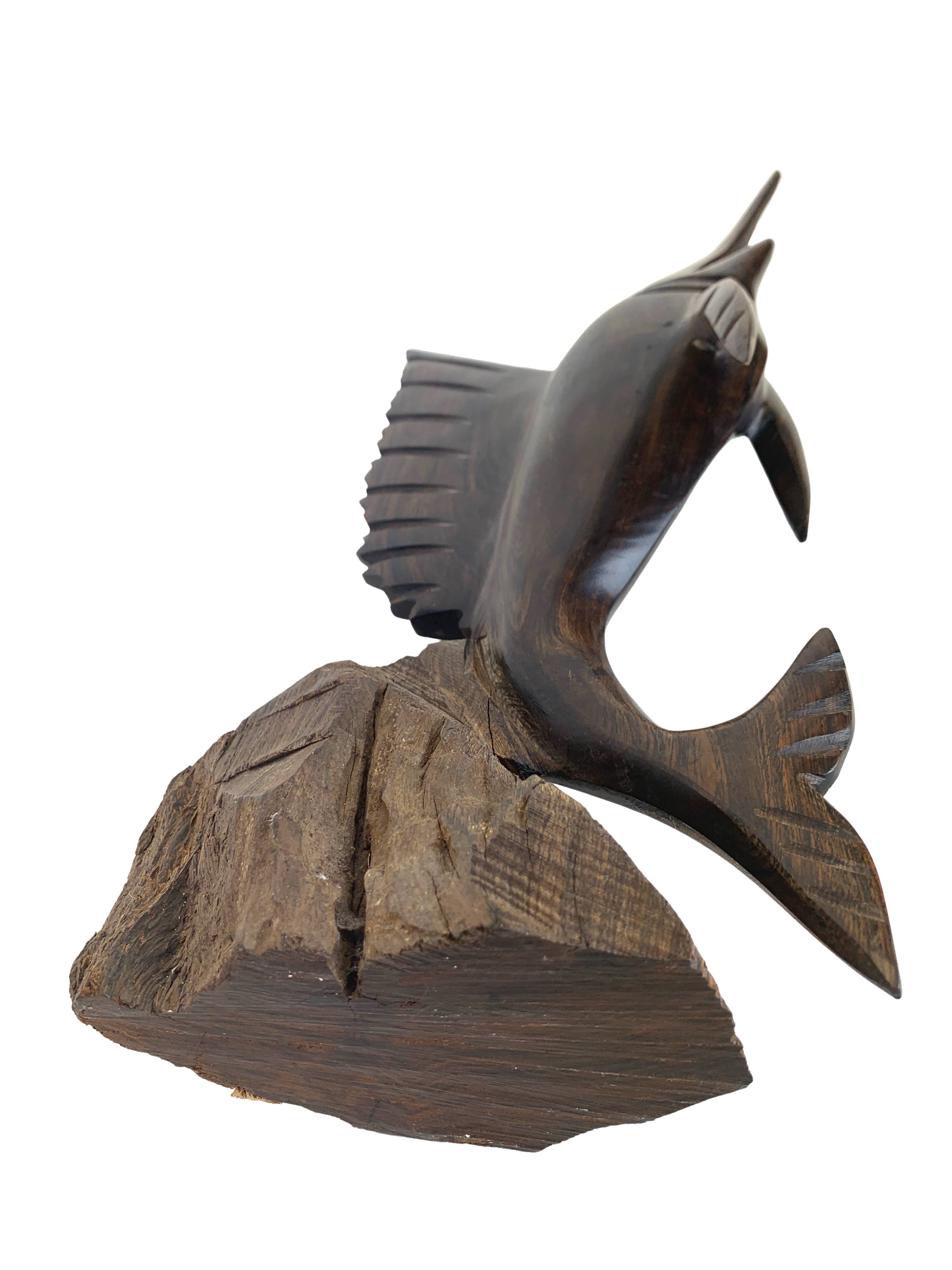 Hand-Carved Ironwood Swordfish Figurine 5 Hand-Carved Ironwood Swordfish Figurine