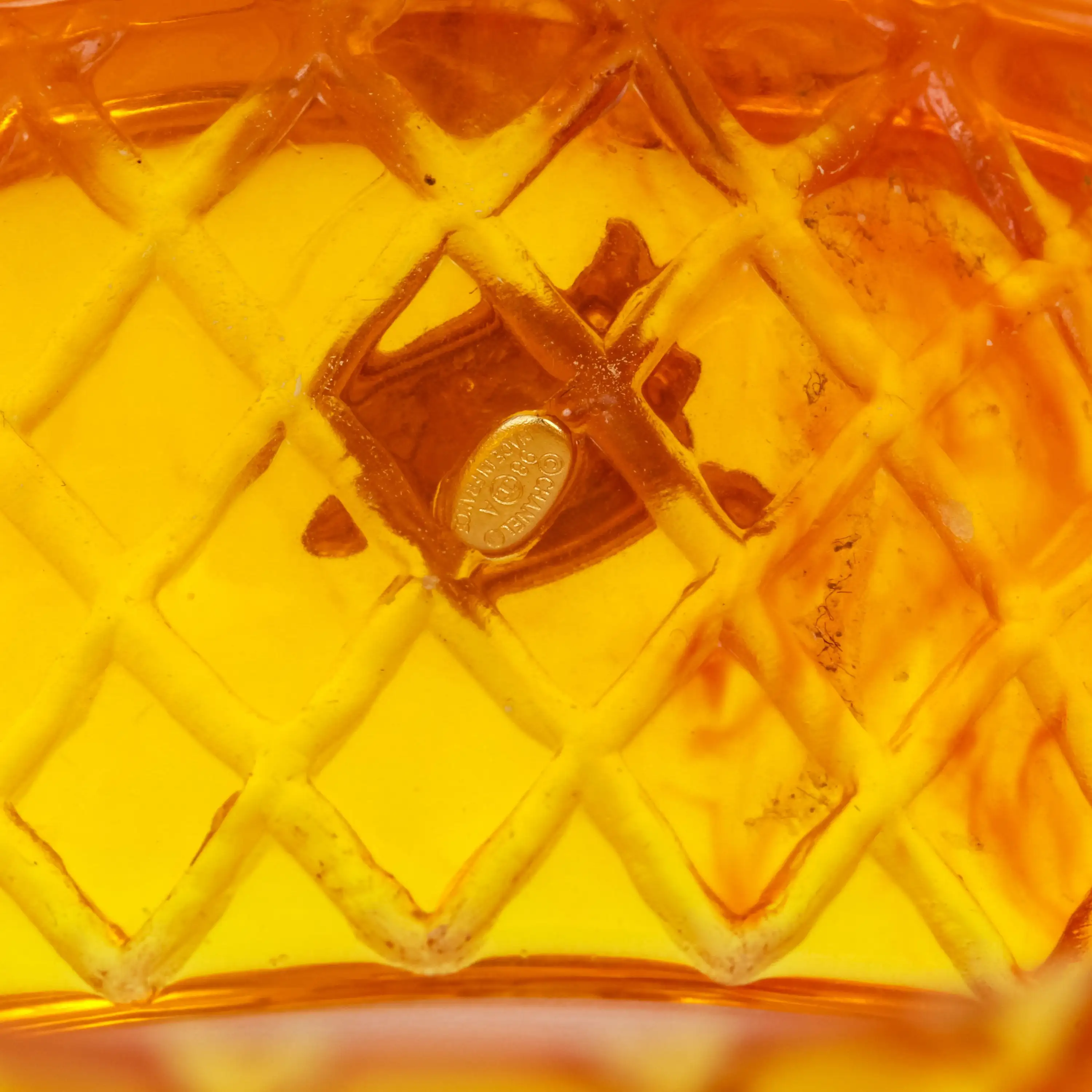 Chanel amber quilted bangle with inlay 4 Chanel amber quilted bangle with inlay