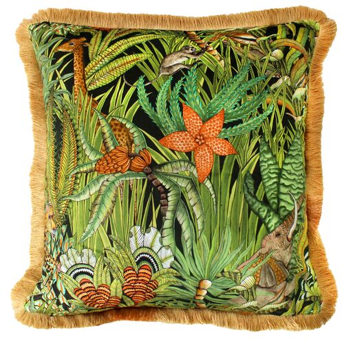 Sabie Forest 24x24 Pillow, Green Velvet 1 Sabie Forest 24x24 Pillow, Green Velvet