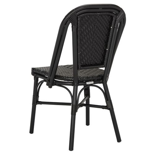 S/2 Aliza Indoor/Outdoor Stacking Side Chairs, Black 3 S/2 Aliza Indoor/Outdoor Stacking Side Chairs, Black