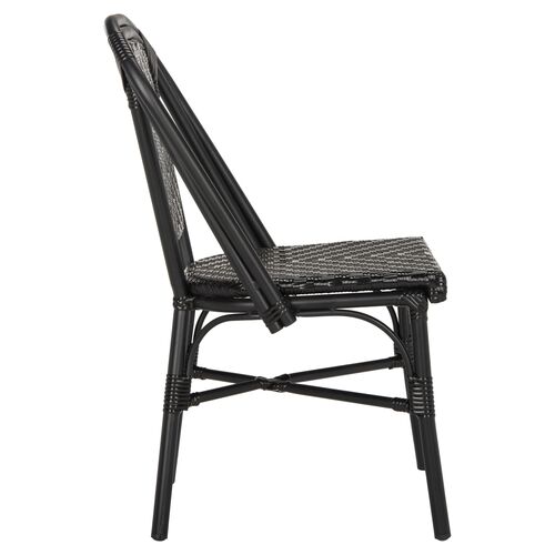 S/2 Aliza Indoor/Outdoor Stacking Side Chairs, Black 7 S/2 Aliza Indoor/Outdoor Stacking Side Chairs, Black