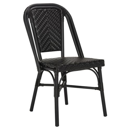 S/2 Aliza Indoor/Outdoor Stacking Side Chairs, Black 8 S/2 Aliza Indoor/Outdoor Stacking Side Chairs, Black