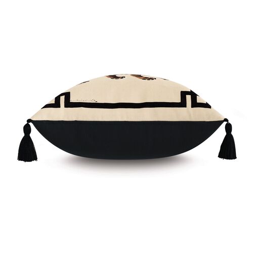 Rowan 20x20 Indoor/Outdoor Pillow, Cream/Blk 3 Rowan 20x20 Indoor/Outdoor Pillow, Cream/Blk