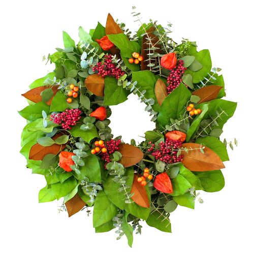 20" Autumn Berries Wreath, Dried 1 20" Autumn Berries Wreath, Dried