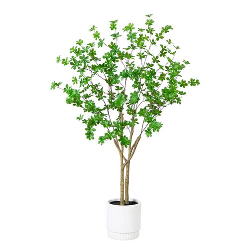 5ft. Artificial Enkianthus Tree, White Decorative Planter 1 5ft. Artificial Enkianthus Tree, White Decorative Planter