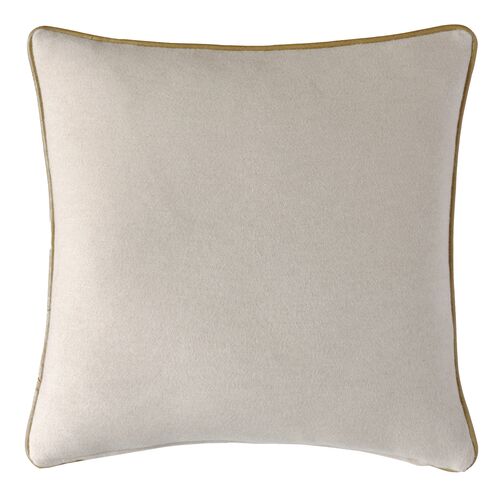 Asher Leather Welt Pillow, Bisque Flannel 2 Asher Leather Welt Pillow, Bisque Flannel
