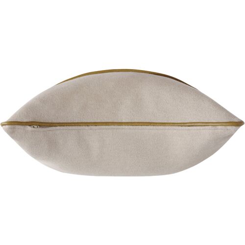 Asher Leather Welt Pillow, Bisque Flannel 3 Asher Leather Welt Pillow, Bisque Flannel