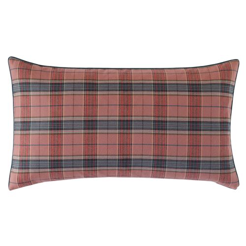Carrie Plaid Lumbar Pillow, Red/Charcoal 1 Carrie Plaid Lumbar Pillow, Red/Charcoal