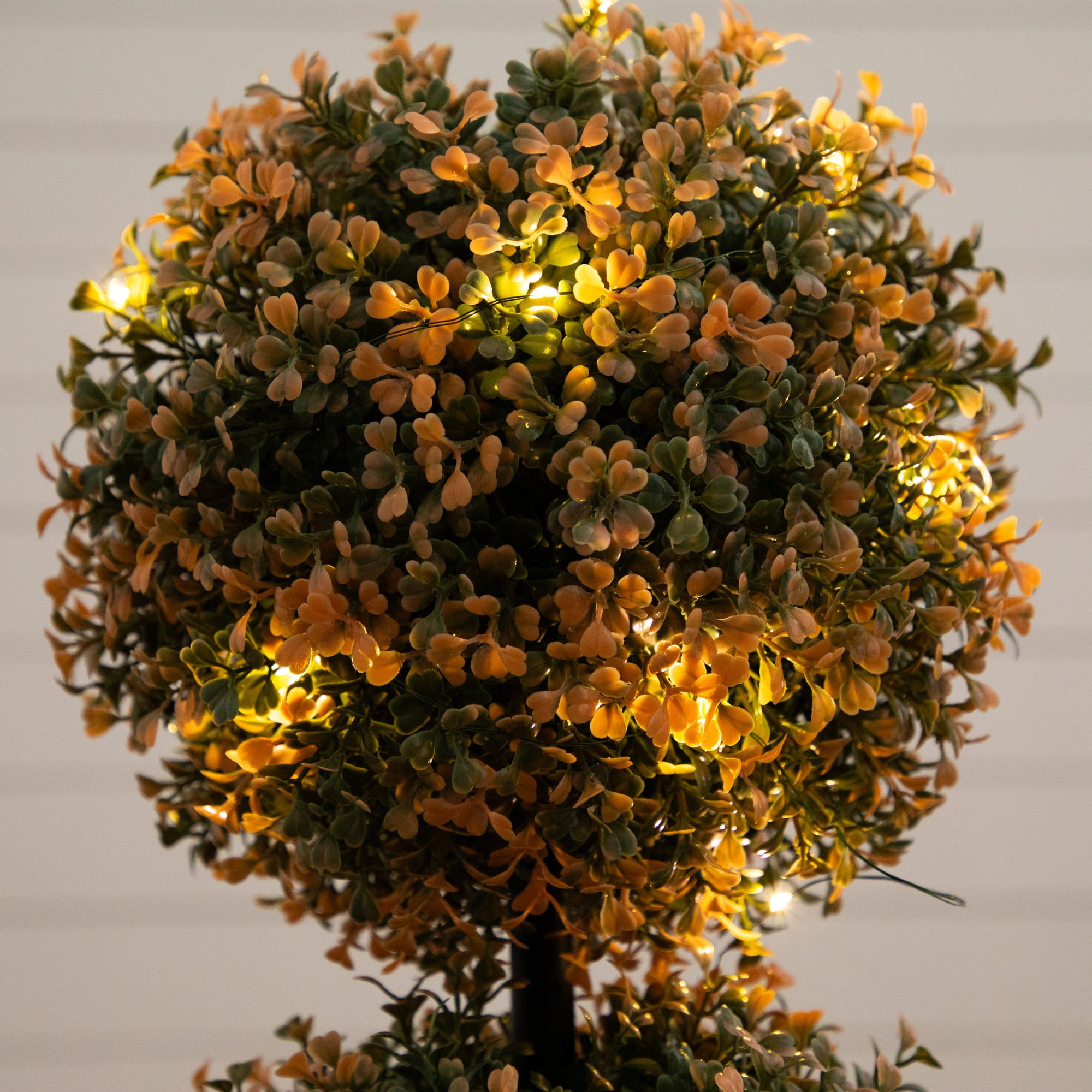3-ft UV Resistant Autumn Triple Ball Boxwood Topiary with 30 Warm White LED Lights (Indoor/Outdoor) 4 3-ft UV Resistant Autumn Triple Ball Boxwood Topiary with 30 Warm White LED Lights (Indoor/Outdoor)