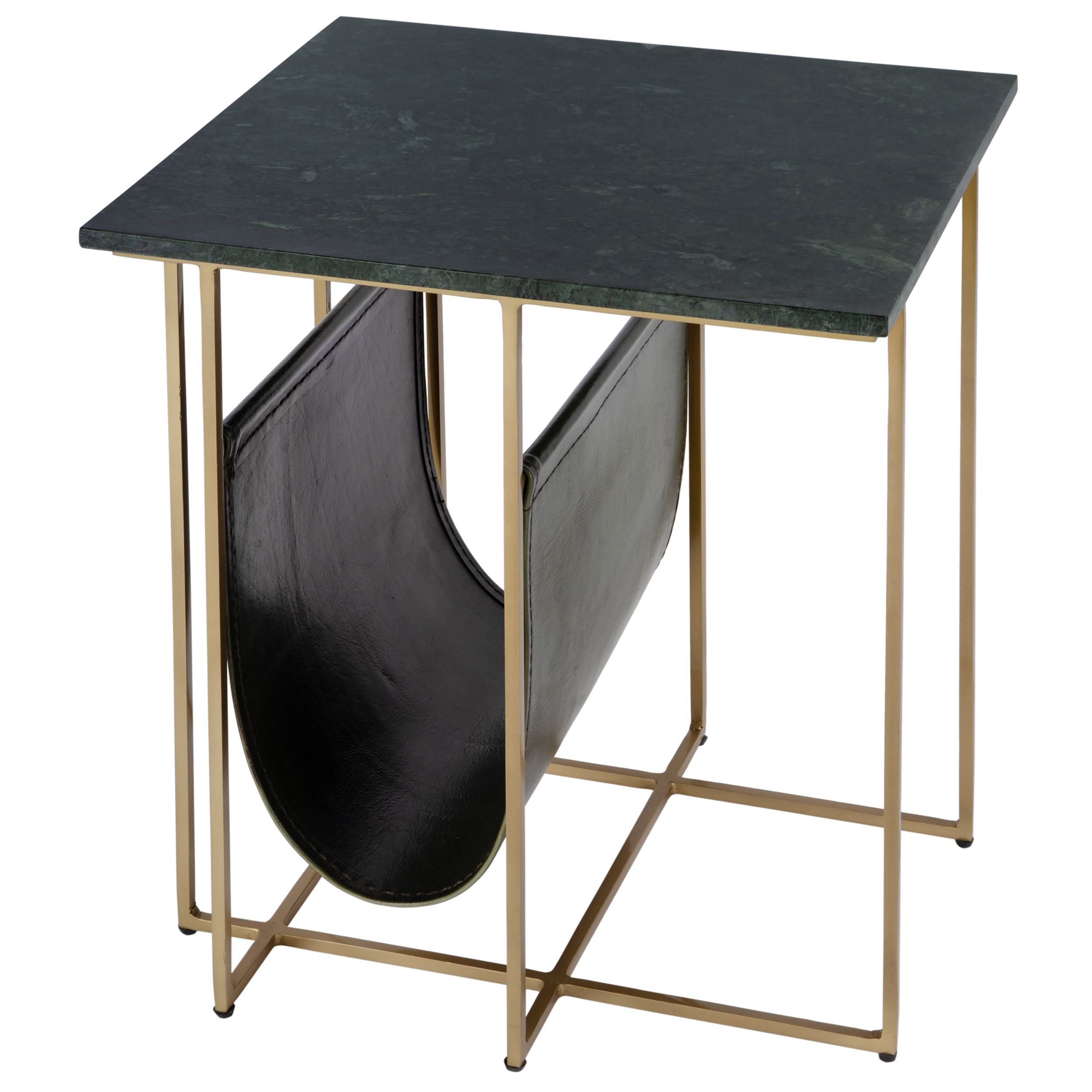 Everett Marble Top Magazine Rack Side Table, Green/Gold 1 Everett Marble Top Magazine Rack Side Table, Green/Gold