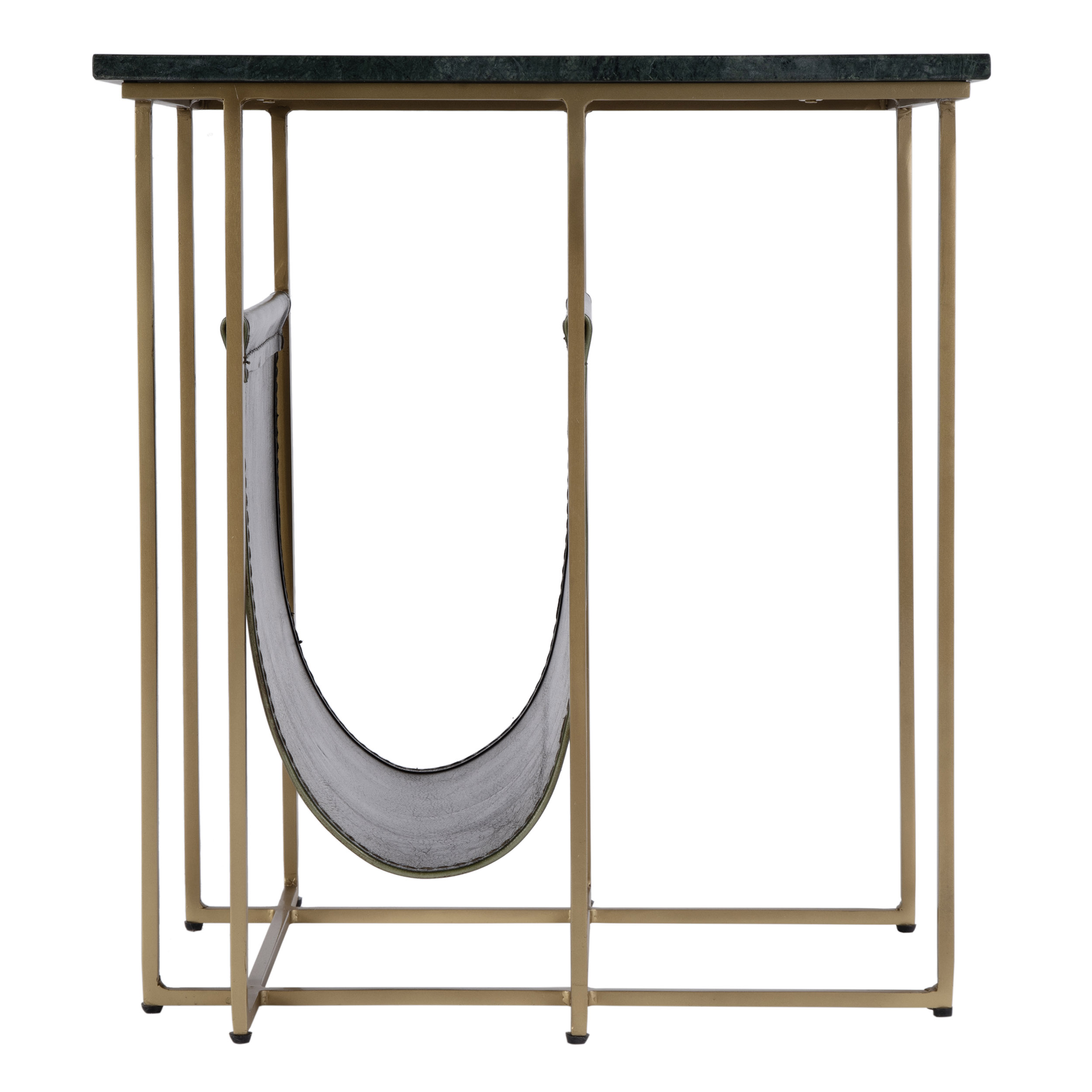 Everett Marble Top Magazine Rack Side Table, Green/Gold 3 Everett Marble Top Magazine Rack Side Table, Green/Gold