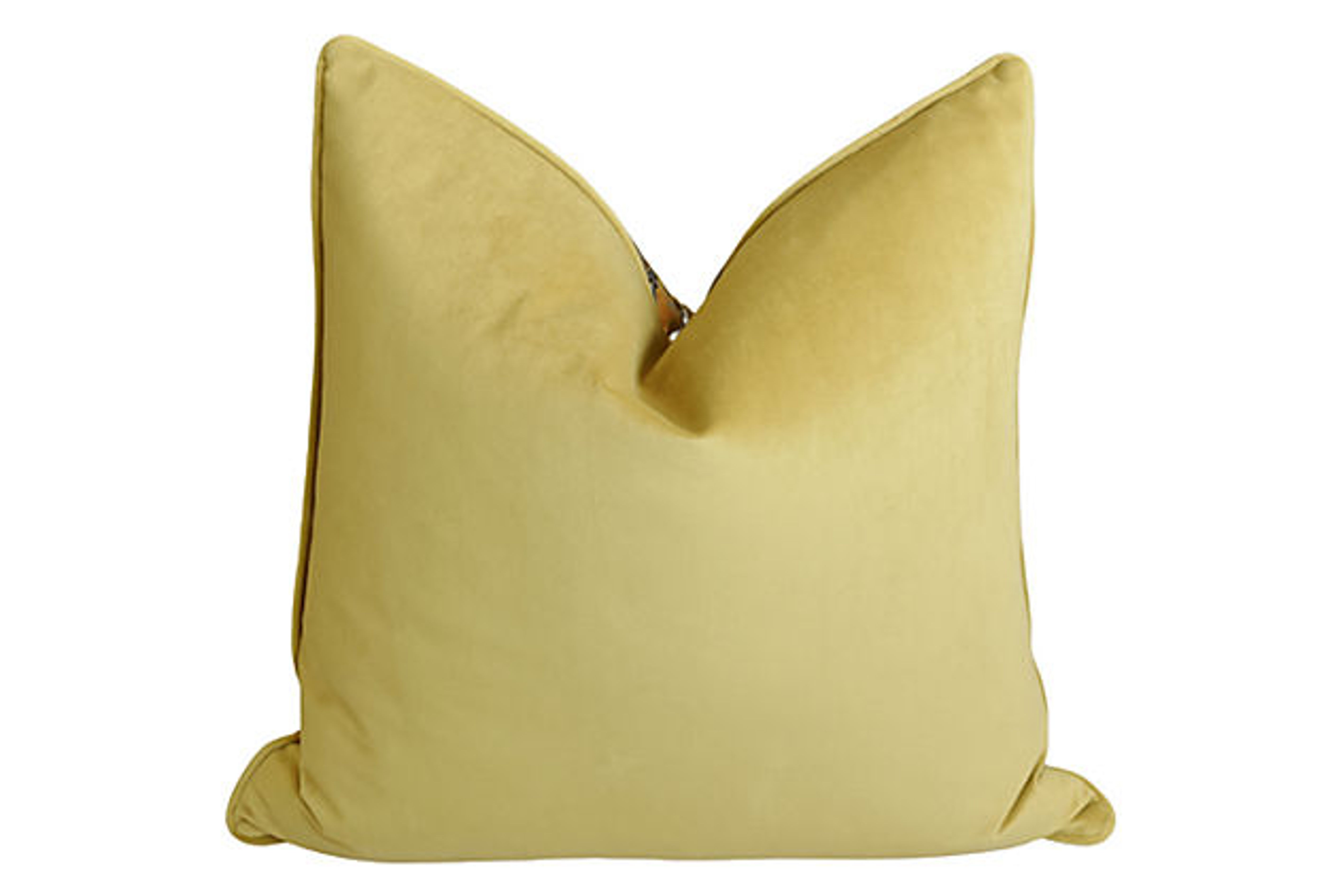 Solid Gold Colored Cotton-Velvet Pillow 3 Solid Gold Colored Cotton-Velvet Pillow