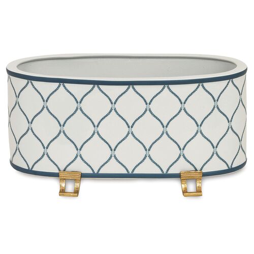 18" Deane Planter, Slate/White