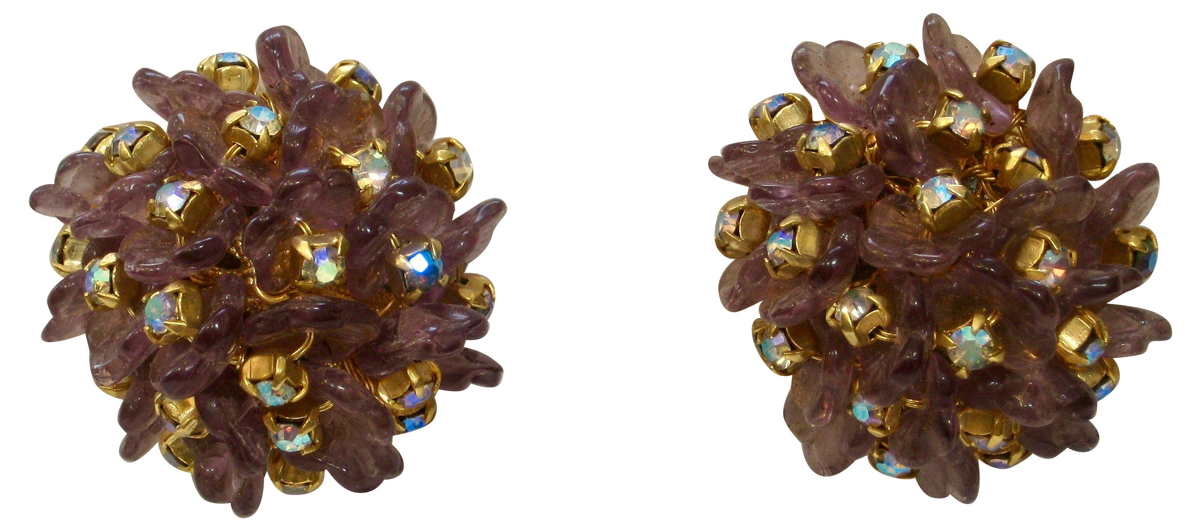 1960s Juliana Amethyst Crystal Earrings 1 1960s Juliana Amethyst Crystal Earrings