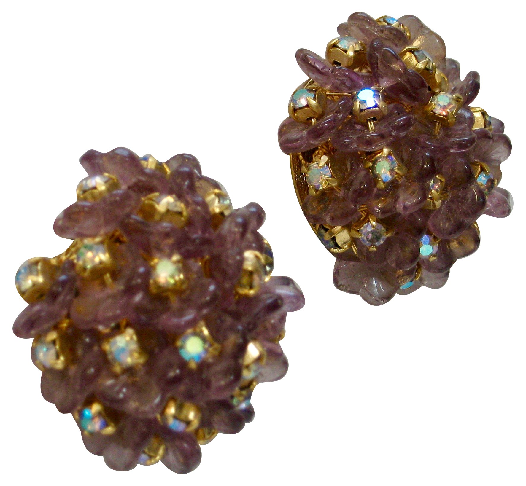 1960s Juliana Amethyst Crystal Earrings 2 1960s Juliana Amethyst Crystal Earrings