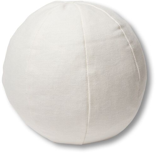 Emma 11x11 Ball Pillow, White Linen 1 Emma 11x11 Ball Pillow, White Linen