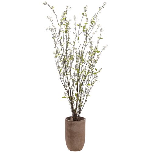 7' Berries and Flower Tree?in Cement Planter, Faux 1 7' Berries and Flower Tree?in Cement Planter, Faux