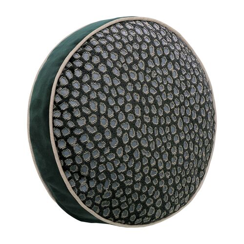 Edyn Velvet Disc Pillow, Emerald Spot 1 Edyn Velvet Disc Pillow, Emerald Spot