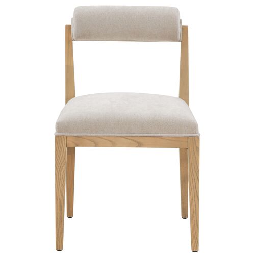 Opaline Rolled Back Dining Chair, Taupe/Natural 2 Opaline Rolled Back Dining Chair, Taupe/Natural