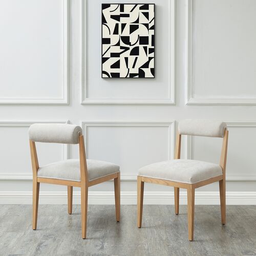 Opaline Rolled Back Dining Chair, Taupe/Natural 3 Opaline Rolled Back Dining Chair, Taupe/Natural