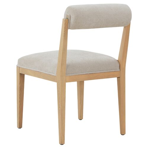 Opaline Rolled Back Dining Chair, Taupe/Natural 5 Opaline Rolled Back Dining Chair, Taupe/Natural