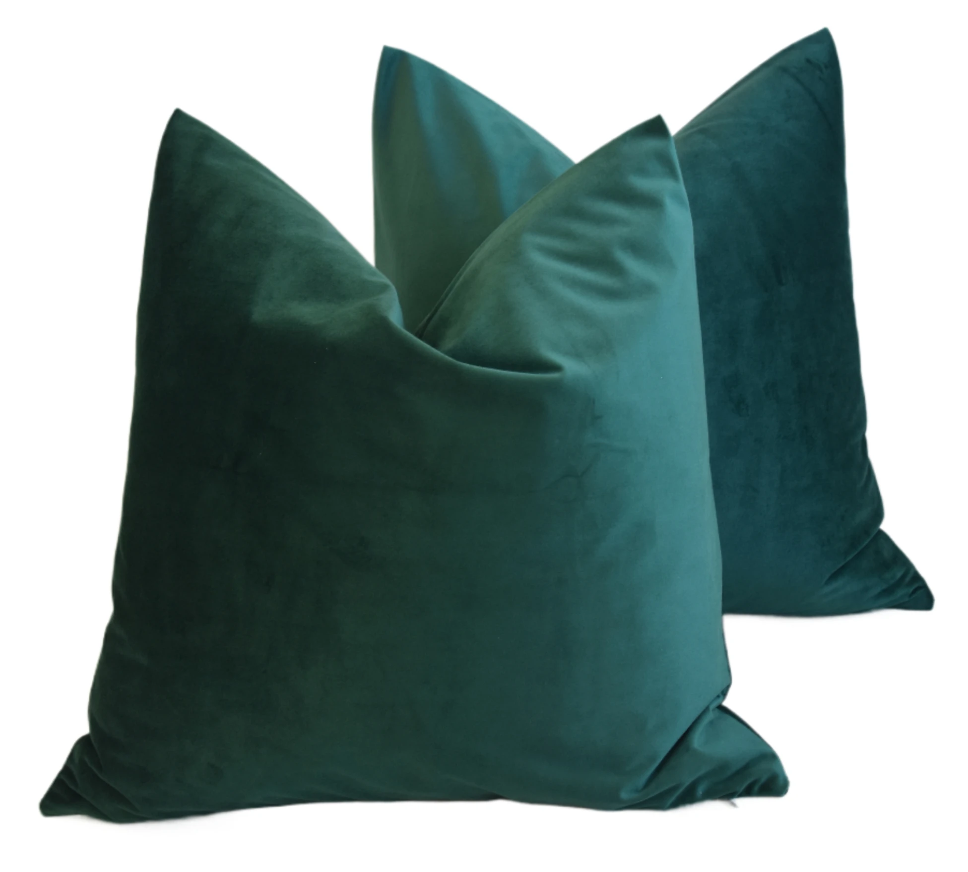 Emerald Green Velvet Pillows, Pair 5 Emerald Green Velvet Pillows, Pair