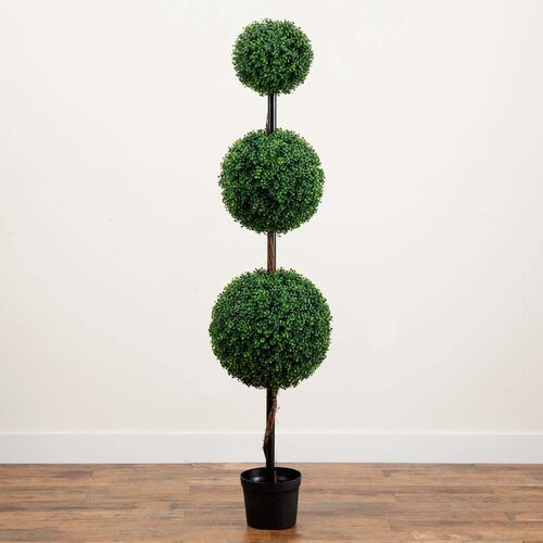 6ft. Artificial Triple Ball Boxwood Topiary Tree, Indoor/Outdoor 6 6ft. Artificial Triple Ball Boxwood Topiary Tree, Indoor/Outdoor