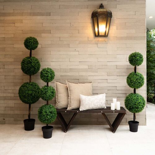 6ft. Artificial Triple Ball Boxwood Topiary Tree, Indoor/Outdoor 7 6ft. Artificial Triple Ball Boxwood Topiary Tree, Indoor/Outdoor