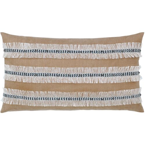 Delilah Brush Fringe Lumbar Pillow, Sand 1 Delilah Brush Fringe Lumbar Pillow, Sand