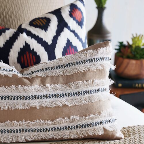 Delilah Brush Fringe Lumbar Pillow, Sand 4 Delilah Brush Fringe Lumbar Pillow, Sand