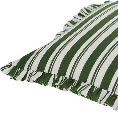 Nymara Bold Stripe Accent Pillow w/Ruffles, Green 3 Nymara Bold Stripe Accent Pillow w/Ruffles, Green