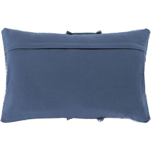 Roanna Patchwork 14"x22" Lumbar Pillow I, Cream/Blue 3 Roanna Patchwork 14"x22" Lumbar Pillow I, Cream/Blue