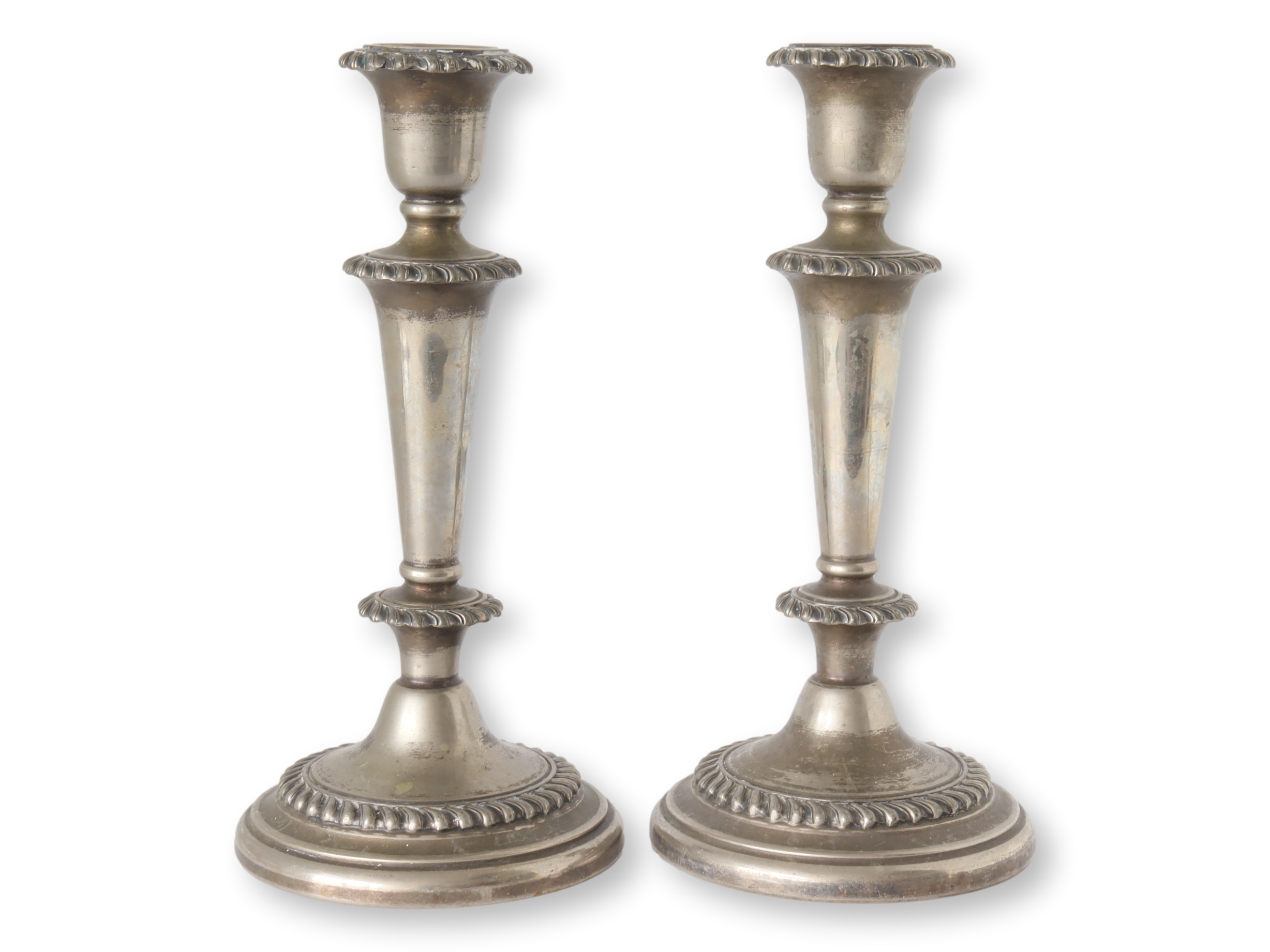 Vintage Pewter Candlesticks, Pair