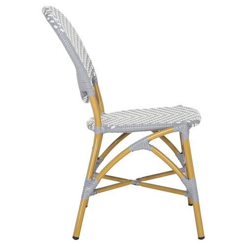 S/2 Ariel Stacking Side Chairs, Gray/White 2 S/2 Ariel Stacking Side Chairs, Gray/White