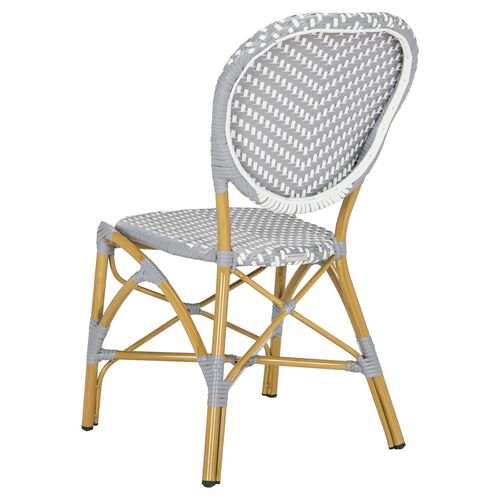 S/2 Ariel Stacking Side Chairs, Gray/White 3 S/2 Ariel Stacking Side Chairs, Gray/White