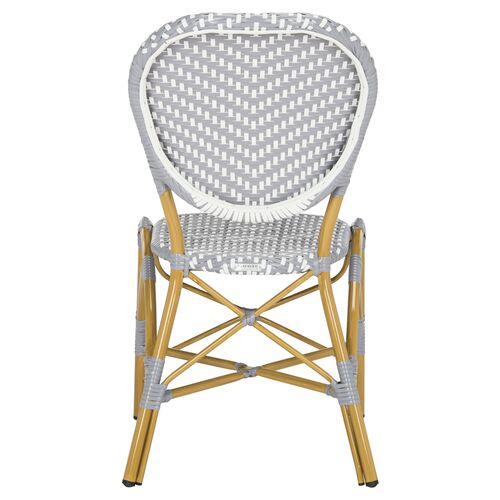 S/2 Ariel Stacking Side Chairs, Gray/White 4 S/2 Ariel Stacking Side Chairs, Gray/White